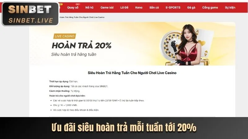 Khuyến Mãi Hoàn Trả Thể Thao Hàng Tuần